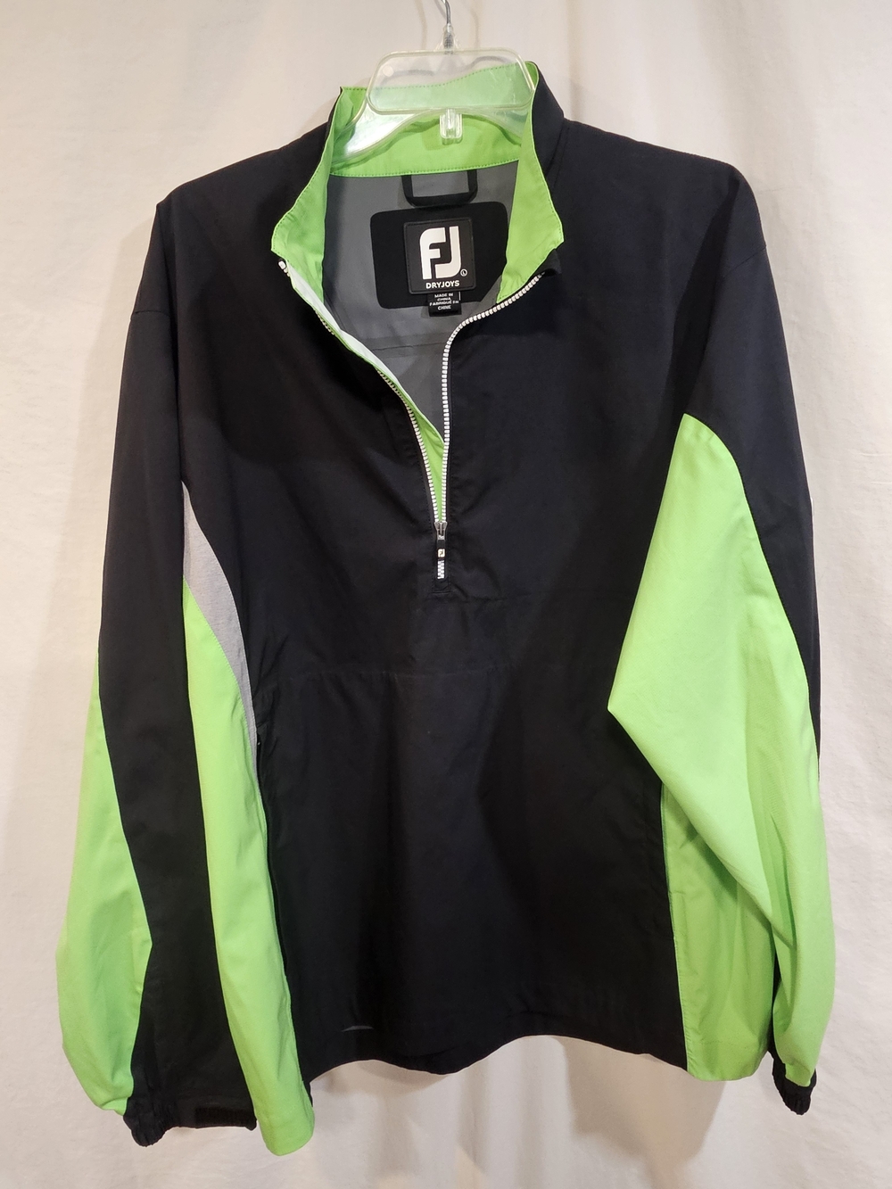FootJoy Black & Lime Green Golf Pullover